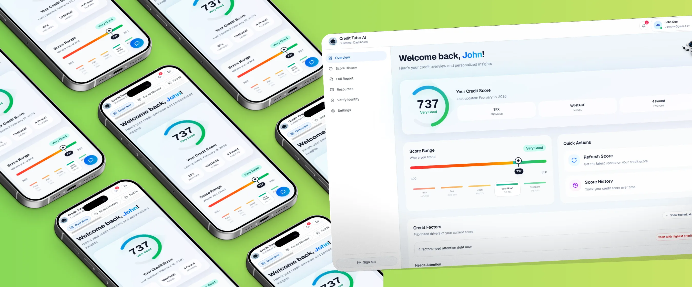 Tri-bureau credit alerts and score tracking
